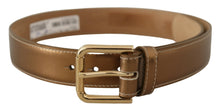 Load image into Gallery viewer, Dolce &amp; Gabbana Elegant Bronze Leather Belt with Logo Buckle
