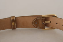 Load image into Gallery viewer, Dolce &amp; Gabbana Elegant Bronze Leather Belt with Logo Buckle
