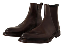 Load image into Gallery viewer, Dolce &amp; Gabbana Brown Leather Chelsea Mens Boots
