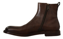 Load image into Gallery viewer, Dolce &amp; Gabbana Brown Leather Chelsea Mens Boots
