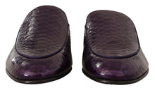 Load image into Gallery viewer, Dolce &amp; Gabbana Purple Exotic Python Leather Slides
