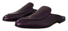 Load image into Gallery viewer, Dolce &amp; Gabbana Purple Exotic Python Leather Slides
