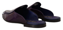 Load image into Gallery viewer, Dolce &amp; Gabbana Purple Exotic Python Leather Slides
