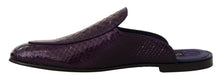 Load image into Gallery viewer, Dolce &amp; Gabbana Purple Exotic Python Leather Slides
