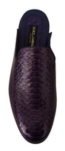 Load image into Gallery viewer, Dolce &amp; Gabbana Purple Exotic Python Leather Slides
