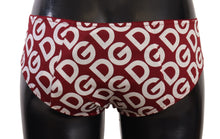 Load image into Gallery viewer, Dolce &amp; Gabbana Chic Maroon White Logo Swim Bottoms
