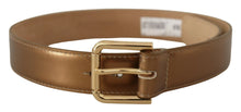 Load image into Gallery viewer, Dolce &amp; Gabbana Bronze Leather Belt with Gold-Toned Buckle
