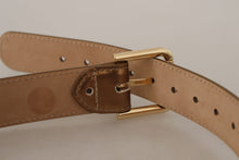 Load image into Gallery viewer, Dolce &amp; Gabbana Bronze Leather Belt with Gold-Toned Buckle
