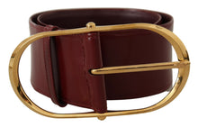 Load image into Gallery viewer, Dolce &amp; Gabbana Engraved Logo Maroon Leather Belt
