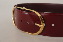 Load image into Gallery viewer, Dolce &amp; Gabbana Engraved Logo Maroon Leather Belt
