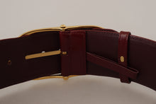 Load image into Gallery viewer, Dolce &amp; Gabbana Engraved Logo Maroon Leather Belt
