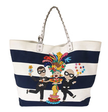 Load image into Gallery viewer, Dolce &amp; Gabbana Chic Striped Beatrice Tote Handbag
