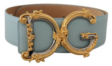 Load image into Gallery viewer, Dolce &amp; Gabbana Elegant Blue Leather Belt with Logo Buckle
