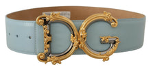 Load image into Gallery viewer, Dolce &amp; Gabbana Elegant Blue Leather Belt with Logo Buckle
