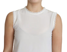Load image into Gallery viewer, Dolce &amp; Gabbana Elegant Silk Lace-Detailed Sleeveless Blouse
