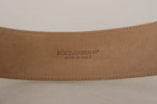 Load image into Gallery viewer, Dolce &amp; Gabbana Engraved Buckle Leather Belt - Green &amp; Gold
