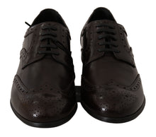 Load image into Gallery viewer, Dolce &amp; Gabbana Elegant Brown Leather Oxford Flats
