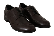 Load image into Gallery viewer, Dolce &amp; Gabbana Elegant Brown Leather Oxford Flats
