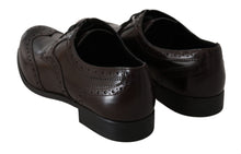 Load image into Gallery viewer, Dolce &amp; Gabbana Elegant Brown Leather Oxford Flats
