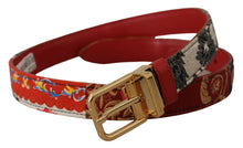 Load image into Gallery viewer, Dolce &amp; Gabbana Chic Multicolor Leather Belt with Engraved Buckle
