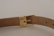 Load image into Gallery viewer, Dolce &amp; Gabbana Elegant Light Blue Leather Belt with Gold Buckle
