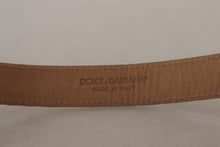 Load image into Gallery viewer, Dolce &amp; Gabbana Elegant Light Blue Leather Belt with Gold Buckle
