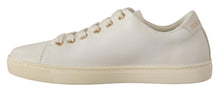 Load image into Gallery viewer, Dolce &amp; Gabbana White Leather Gold Red Heart Sneakers Shoes
