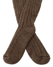 Load image into Gallery viewer, Dolce &amp; Gabbana Chic Brown Wool Blend Over-Calf Socks
