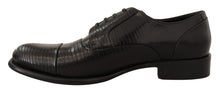 Load image into Gallery viewer, Dolce &amp; Gabbana Elegant Black Lizard Skin Derby Shoes
