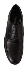 Load image into Gallery viewer, Dolce &amp; Gabbana Elegant Black Lizard Skin Derby Shoes
