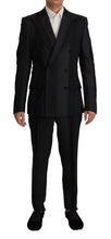 Load image into Gallery viewer, Dolce &amp; Gabbana Elegant Black Striped Slim Fit Two-Piece Suit
