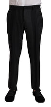 Load image into Gallery viewer, Dolce &amp; Gabbana Elegant Black Striped Slim Fit Two-Piece Suit
