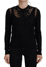 Load image into Gallery viewer, Dolce &amp; Gabbana Elegant Black Floral Lace Cardigan Sweater
