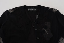 Load image into Gallery viewer, Dolce &amp; Gabbana Elegant Black Floral Lace Cardigan Sweater
