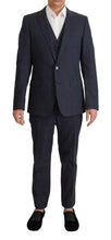 Load image into Gallery viewer, Dolce &amp; Gabbana Elegant Dark Blue Cotton Three Piece Martini Suit
