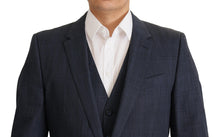 Load image into Gallery viewer, Dolce &amp; Gabbana Elegant Dark Blue Cotton Three Piece Martini Suit
