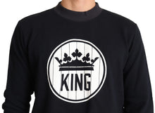 Load image into Gallery viewer, Dolce &amp; Gabbana Blue Crown King Cotton Pullover Sweater
