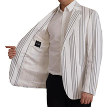 Load image into Gallery viewer, Dolce &amp; Gabbana Elegant Striped Cotton Blend Blazer
