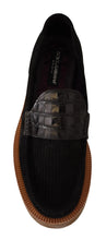 Load image into Gallery viewer, Dolce &amp; Gabbana Elegant Black Alligator Leather Loafers
