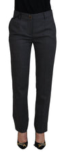 Load image into Gallery viewer, Dolce &amp; Gabbana Elegant Gray Striped Tapered Pants
