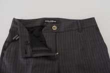 Load image into Gallery viewer, Dolce &amp; Gabbana Elegant Gray Striped Tapered Pants
