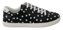 Load image into Gallery viewer, Dolce &amp; Gabbana Black Leather Polka Dots Sneakers Shoes
