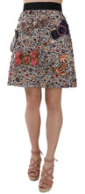 Load image into Gallery viewer, Dolce &amp; Gabbana Silver Crystal Bow High Waist Mini Skirt
