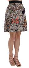 Load image into Gallery viewer, Dolce &amp; Gabbana Silver Crystal Bow High Waist Mini Skirt
