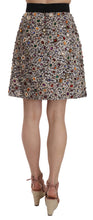 Load image into Gallery viewer, Dolce &amp; Gabbana Silver Crystal Bow High Waist Mini Skirt
