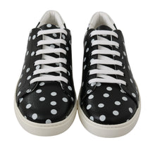 Load image into Gallery viewer, Dolce &amp; Gabbana Black Leather Polka Dots Sneakers Shoes
