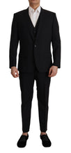 Load image into Gallery viewer, Dolce &amp; Gabbana Elegant Black Three Piece Wool Suit
