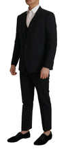 Load image into Gallery viewer, Dolce &amp; Gabbana Elegant Black Three Piece Wool Suit
