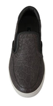 Load image into Gallery viewer, Dolce &amp; Gabbana Elegant Gray Caiman Leather Loafers
