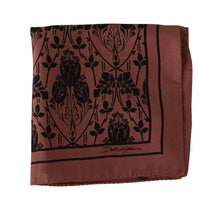 Load image into Gallery viewer, Dolce &amp; Gabbana Brown Floral Silk Square Handkerchief Scarf
